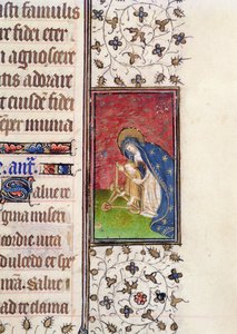Ms 62, f.205r: Jomfru og barn, detalj fra en fransk timebok, ca. 1445-50 (vellum) av French School