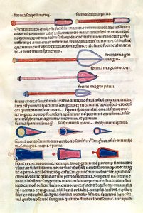 Ms 89 Ter fol.122v Kirurgiske instrumenter fra en avhandling av Abul Qasim Kalaf ibn al-Abbas al Zahrawi (Albucasis) av French School