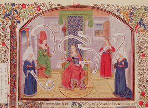 Ms 927 Fol.93v Teorien om intellektuelle dyder, fra etikk, politikk og økonomi av Aristoteles (384-322 f.Kr.) av French School