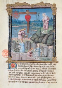 Ms 978 fol.31 Byggingen av slottet, illustrasjon fra en åndelig avhandling til bruk for lekfolk av Gabrielle de Bourbon av French School