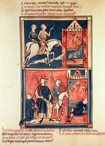 Fr 1098 En hjortejakt og en konge, muligens Dagobert I (632-39) på sin trone, fra St. Denis