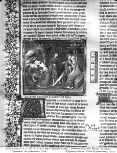 Ms Fr 118 fol.219v Hvordan Lancelot kysset Guinevere for første gang, fra Livre de Messire Lancelot du Lac av French School