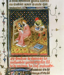 Fr 12420 fol.86r The Story of Thamyris, fra `De Claris Mulieribus, fra verkene til Giovanni Boccaccio av French School