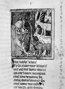 Ms Fr 1581 Noble holding court, illustrasjon fra Roman de Renart av French School