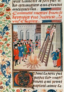 Fr 2643 fol.11 Henrettelse av Hugh Despenser, fra Froissarts Chronicle av French School