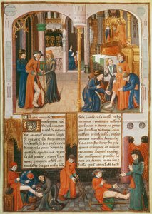 Fr 2829 fol.89 Mirakler ved graven til St. Louis, fra Le Livre des Faiz de Monseigneur Saint Louis av French School