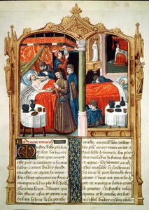 Fr 2829 fol.90 Mirakler ved graven til St. Louis, fra Le Livre des Faiz de Monseigneur Saint Louis av French School