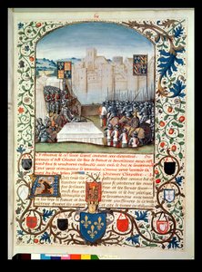 Fr 82 Fol.59 Den burgundiske og engelske hæren, fra Anciennes Chroniques dAngleterre, av Jean Batard de Wavrin, ca. 1470-80 av French School