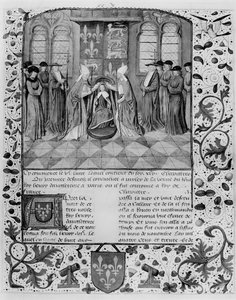 Fr 83 fol.205 Kroning av Henrik VI (1421-71) av French School