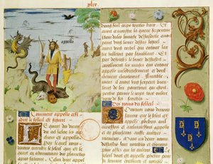 Fr 9197 Fol.49 Apollo dreper Python, fra Livre des Echecs Damour av French School