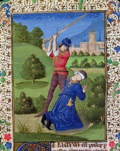 Ms H 7r Halshuggingen av Alexander I Balas, fra Bibelen til Jean XXII