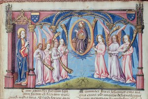 Ms Hunter 398 v.2.18 f.17v Angels, fra Apocoalypsis S. Joannis av French School