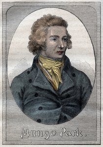 Mungo Park, skotsk oppdagelsesreisende - Portrett av Mungo Park (1771-1806), skotsk oppdagelsesreisende - illustrasjon fra "The Great Mariners of the 18th century"" av French School