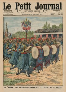 Musikalsk del av de algeriske infanterister som paraderer ved gjennomgangen av 14. juli, illustrasjon på forsiden fra 
