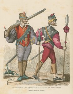 Musketer og infanterioffiser, 1500-tallet av French School