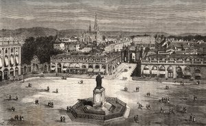 Nancy - Meurthe-et-Moselle - gravering i "La France illustrée: geografi, historie, statistisk administrasjon" av VA Malt-Brown. 1884 av French School
