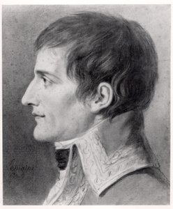 Napoleon Bonaparte (1769-1821) Førstekonsul (kull på papir) av French School