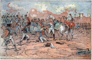 Napoleon I, sår foran Regensburg av French School