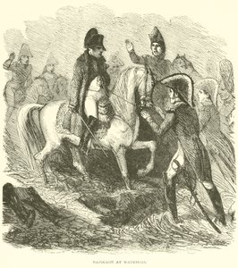 Napoleon ved Waterloo (gravering) av French School