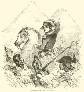 Napoleon ved pyramidene (gravering) av French School
