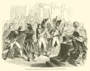 Napoleon foran rådet på fem hundre (gravering) av French School