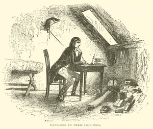 Napoleon i Paris Lodgings (gravering) av French School