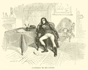 Napoleon i sitt arbeidsrom (gravering) av French School