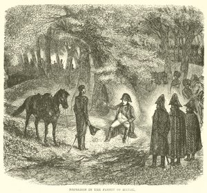 Napoleon i skogen til Hanau (gravering) av French School