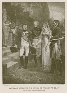 Napoleon tar imot dronningen av Preussen på Tilsit av French School