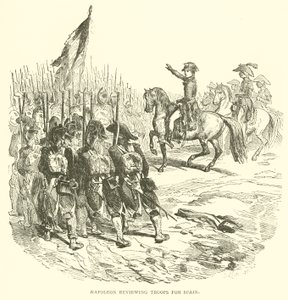 Napoleon gjennomgår tropper for Spania (gravering) av French School