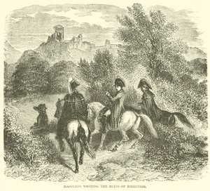 Napoleon besøker ruinene av Dierstein (gravering) av French School