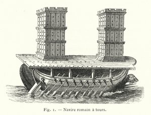 Romersk skip med tårn (gravering) av French School