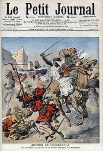 I nærheten av Casablanca, lader goumierene mot marokkanerne, illustrasjon fra 