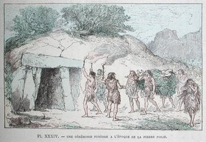 Neolittisk begravelsesrite, illustrasjon fra 