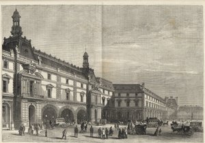 New Buildings of the Tuileries in the Place du Carrousel (engraving) - Le nouveau Louvre - facade du cote de la place du Carrousel et salle des États- engraving of 1869 av French School