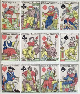 Nye spillkortdesigner fra den franske revolusjonen, 1793 av French School