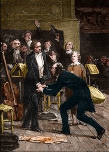 Niccolo Paganini og Hector Berlioz, etter en fantastisk fremføring av en symfoni av French School
