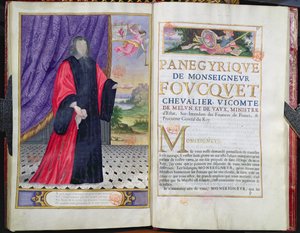 Nicolas Fouquet (1615-80) illustrasjon fra The Panegyrics of the Illustrious Men of Our Century av Puget de la Serre, 1655 av French School
