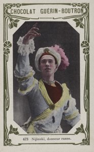 Nijinsky , russisk danser (farget bilde) av French School