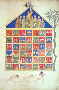 Noahs Ark, faksimile av et originalt manuskript fra 1100-tallet, 1800-tallet av French School
