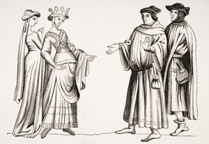 Noble Lady and Maid of Honor og Two Burgesses, etter en miniatyr i 