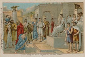 Numa Pompilius, andre konge av Roma (753-673 f.Kr.), vedtok de første romerske lovene
