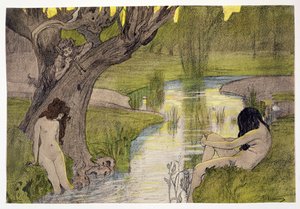 Nymphs Bathing, fra LEstampe Moderne, publiserte Paris 1897-99