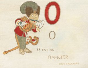 O er en kampoffiser. av French School