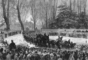 Obseques av Napoleon III ved Chislehurst i 1873. av French School
