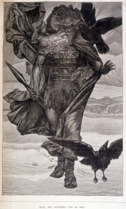 Odin, germansk gud for krig og poesi - gravering av French School