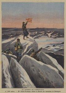 På et Himalaya-topp (farge litho) av French School