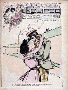 På festningsverkene: bad boy (kjelting) og kjæresten hans - couv. "" The Eclipse""" av 16/02/1899. av French School