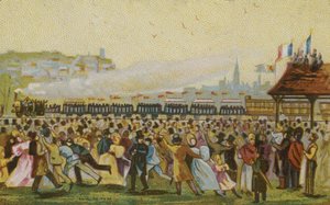 Åpning av den første franske jernbanen, 1832 av French School