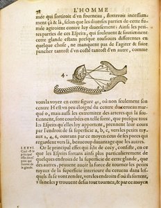 Optisk diagram, fra De Homine Figuris av Rene Descartes (1596-1650) publisert i Haag, 1662 av French School